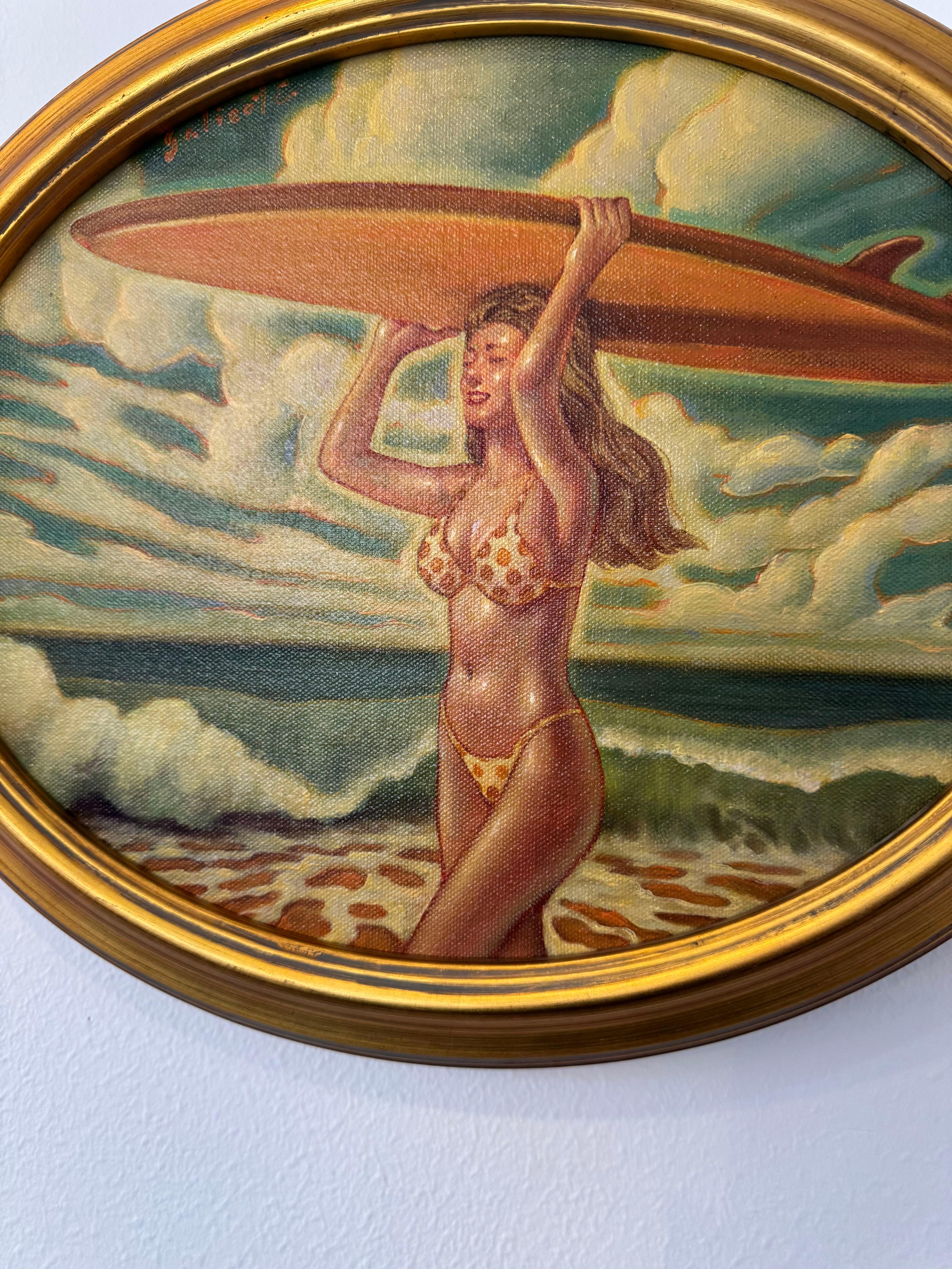 California Girl, Danny Galieote, Óleo sobre lienzo, Ocean Beach,  Americana Pop en venta 2