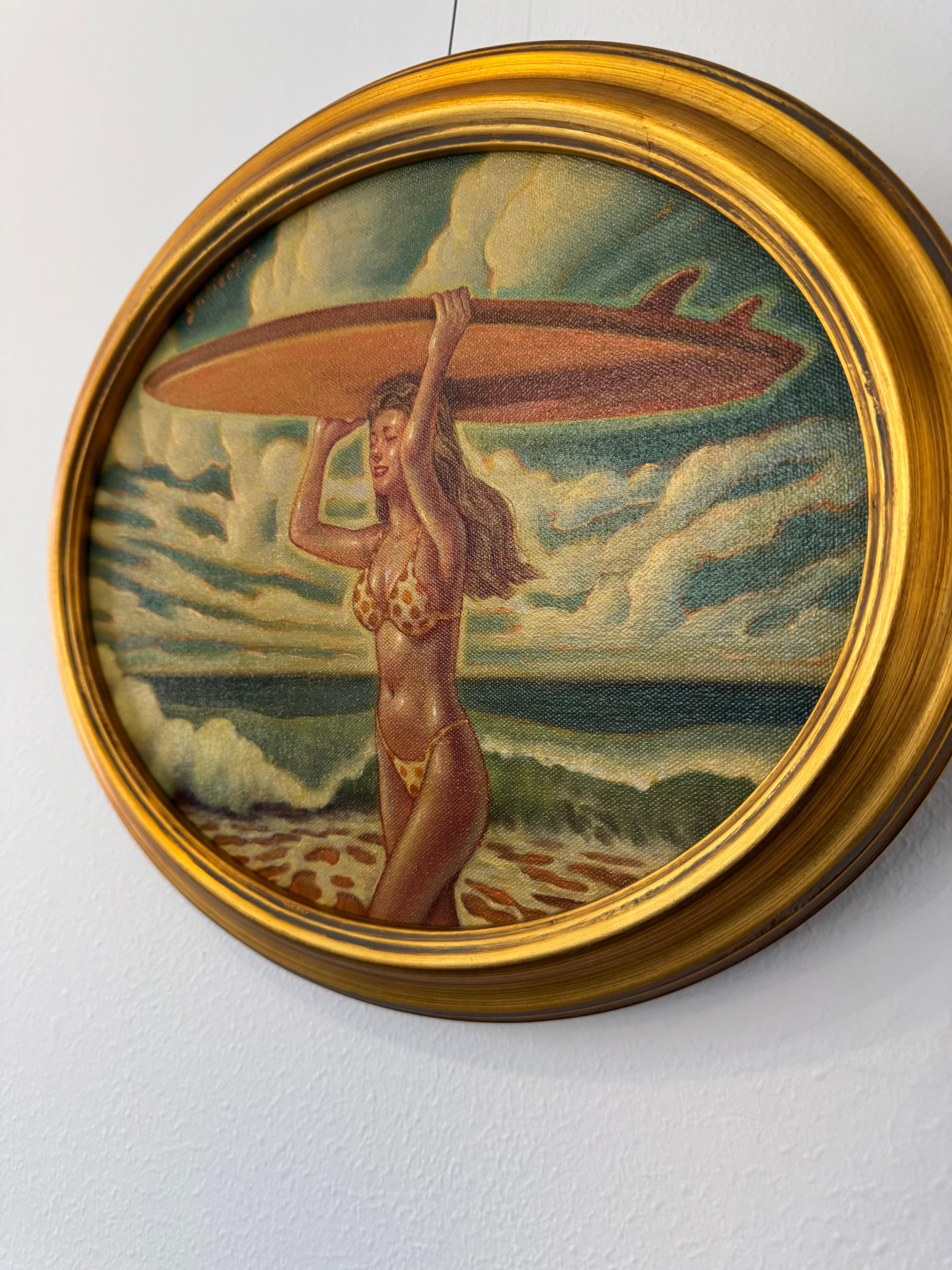 California Girl, Danny Galieote, Óleo sobre lienzo, Ocean Beach,  Americana Pop en venta 3