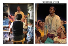 Freedom of Speech, Giclee-Ed. 2/10, Danny Galieote, Norman Rockwell's 4 Freedoms