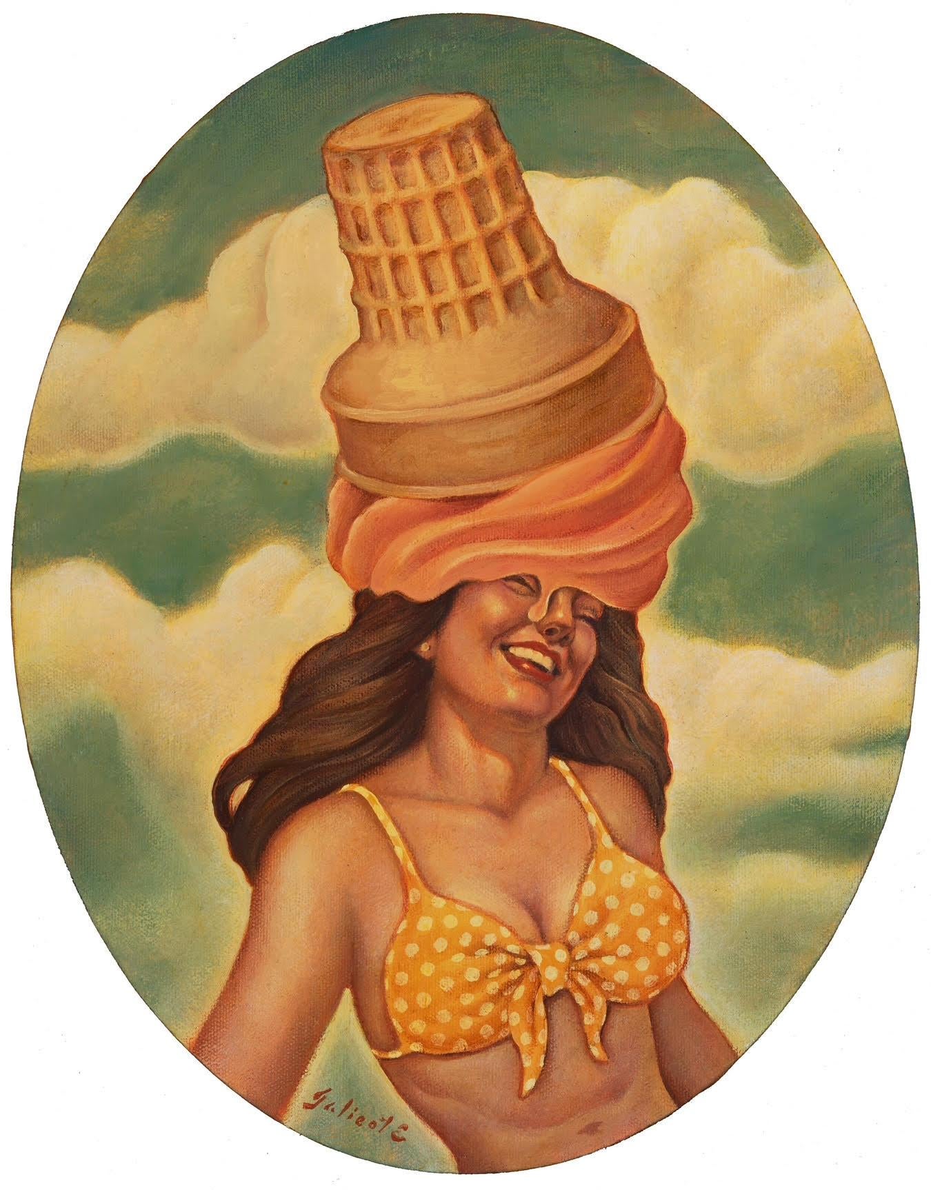 Helado!, Danny Galieote, Óleo sobre lienzo, Figura femenina, Americana Pop en venta 1