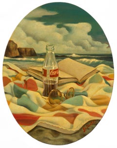 El lugar feliz, Danny Galieote, Óleo sobre lienzo, Ocean Beach, Americana Pop