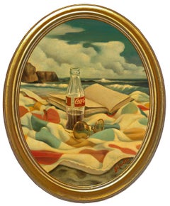 El lugar feliz, Danny Galieote, Óleo sobre lienzo, Ocean Beach, Americana Pop