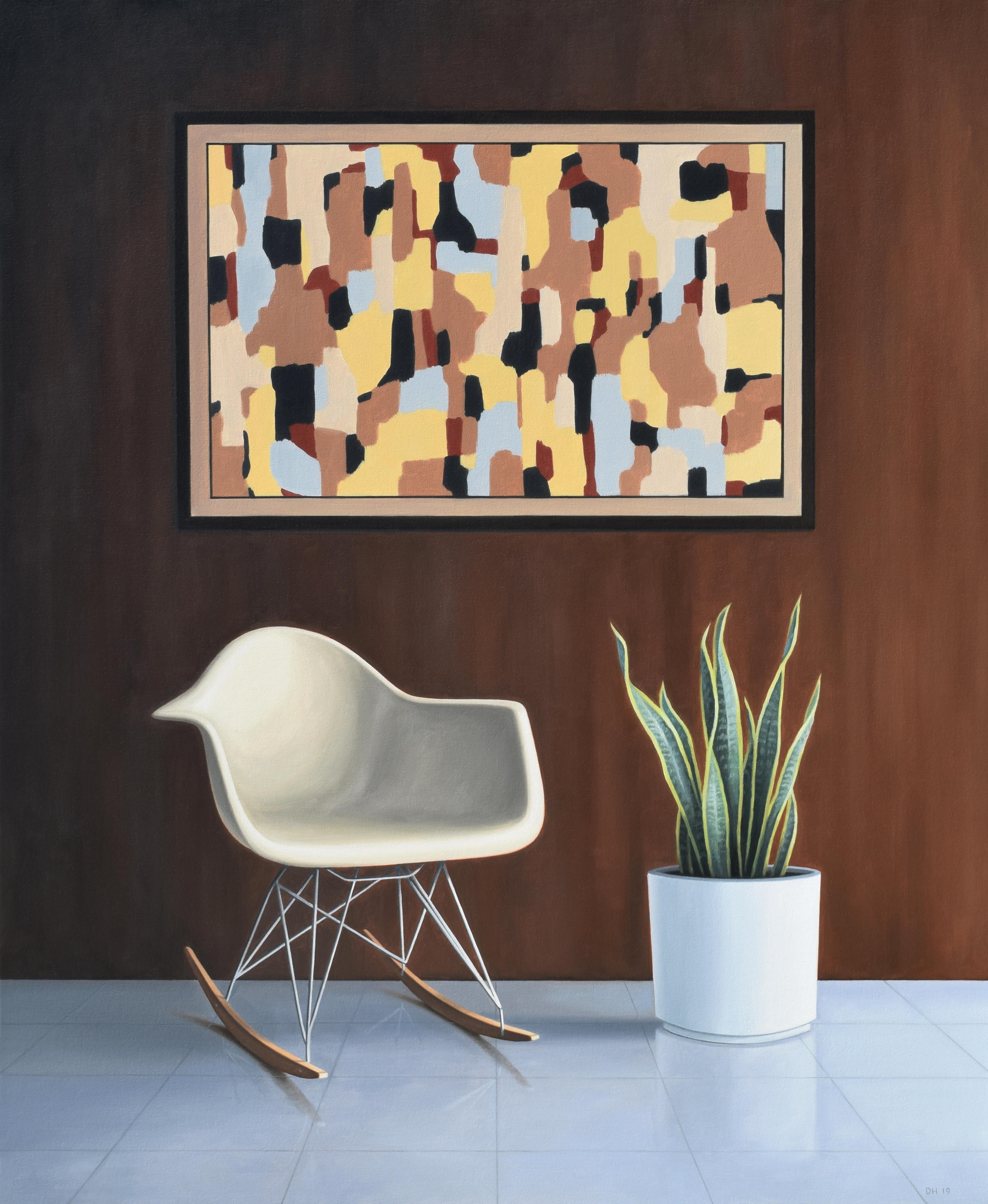 Danny Heller Interior Painting – Sessel und Gemälde von Eames