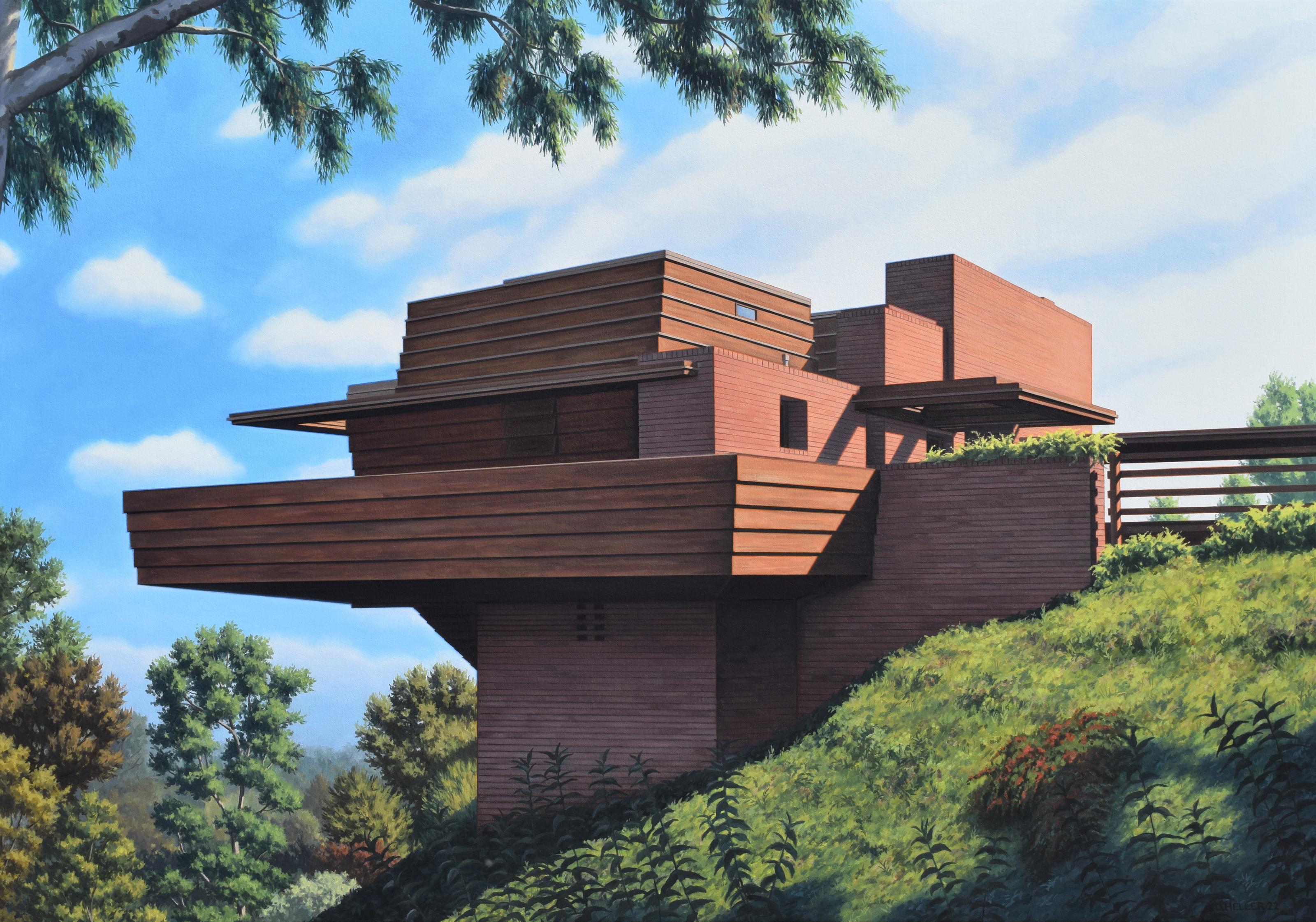 Danny Heller Landscape Painting - Frank Lloyd Wright, Sturges House