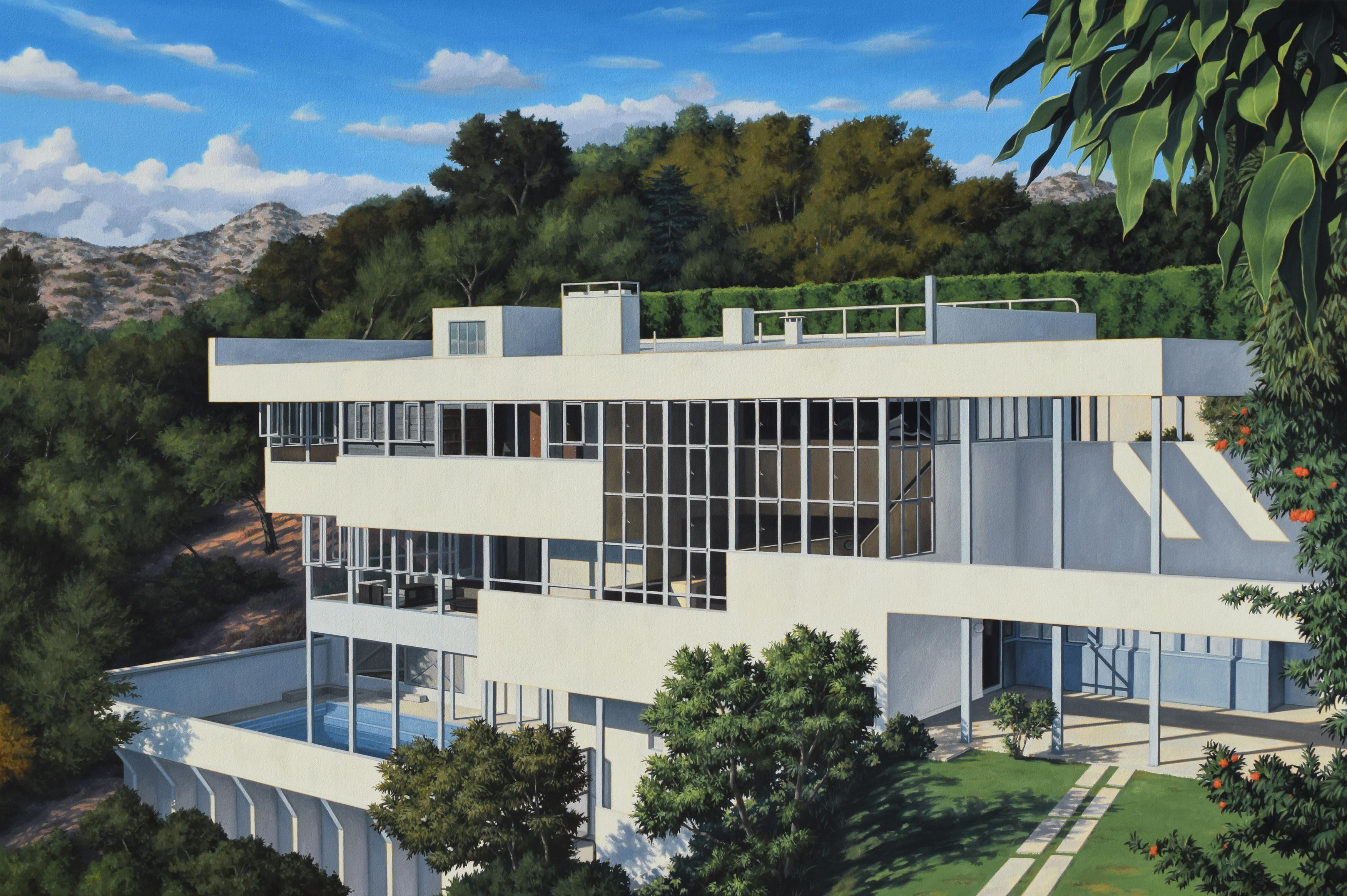 Landscape Painting de Danny Heller - Richard Neutra, Casa Lovell