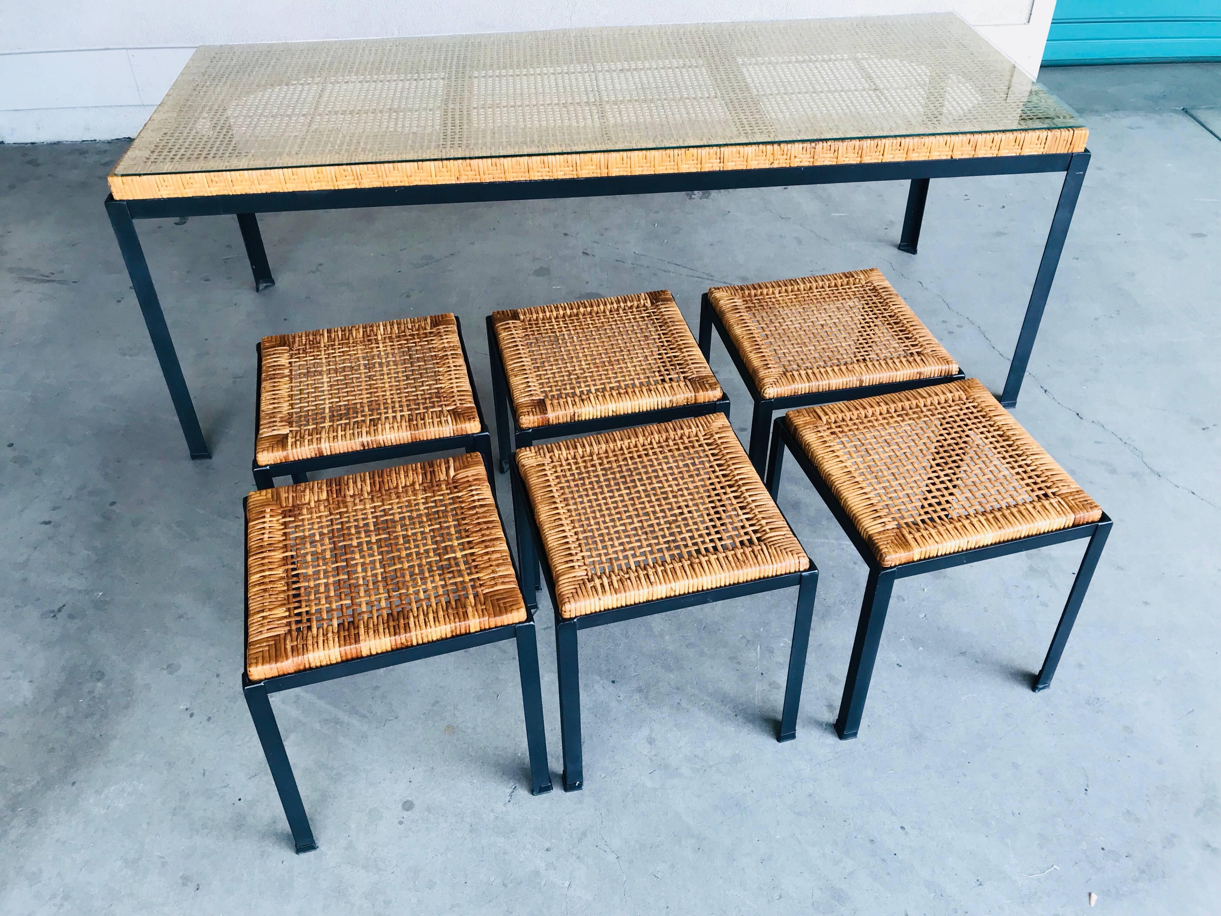 Modern Danny Ho Fong Dinette Table and Six Stools