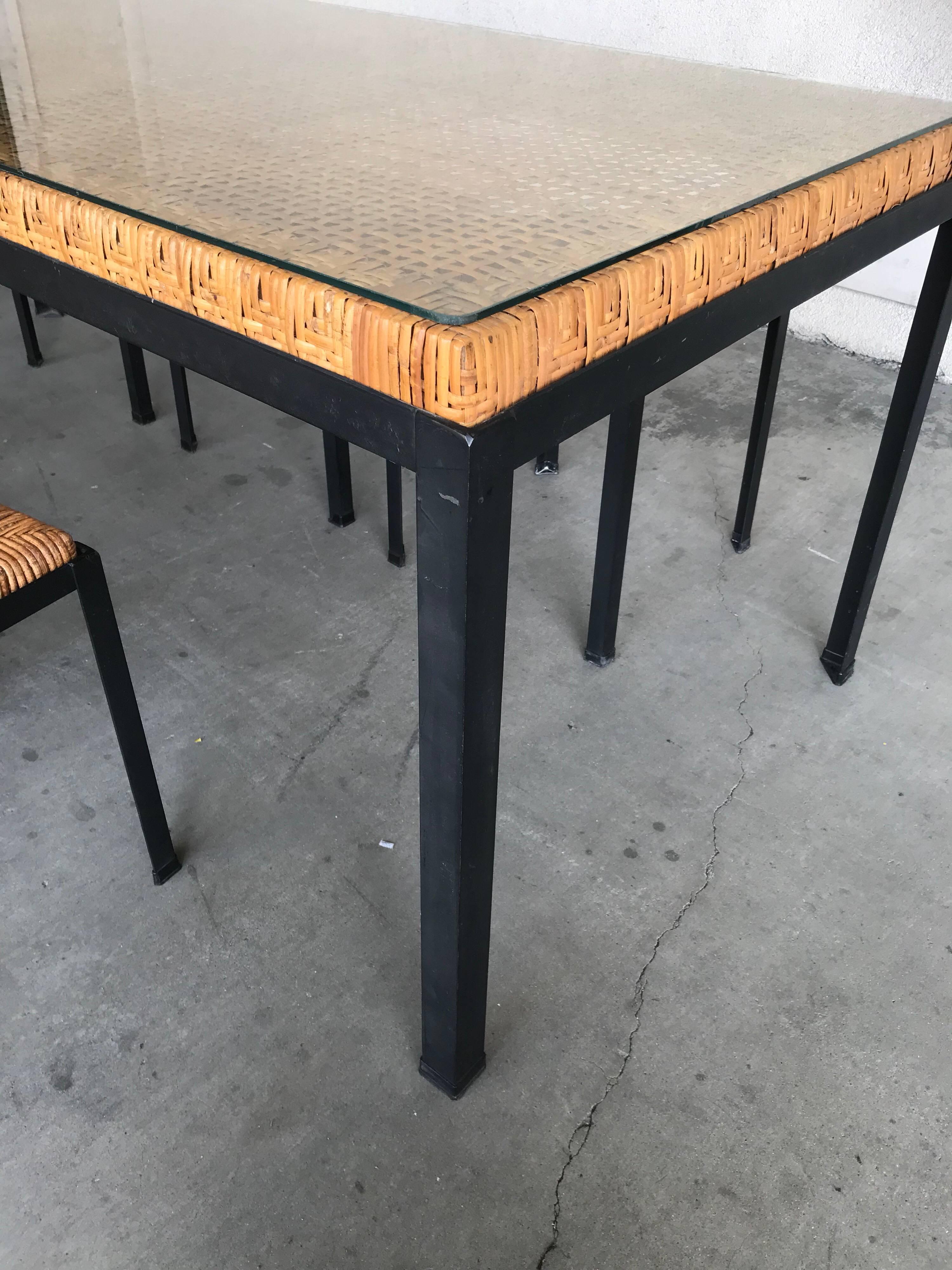 American Danny Ho Fong Dinette Table and Six Stools