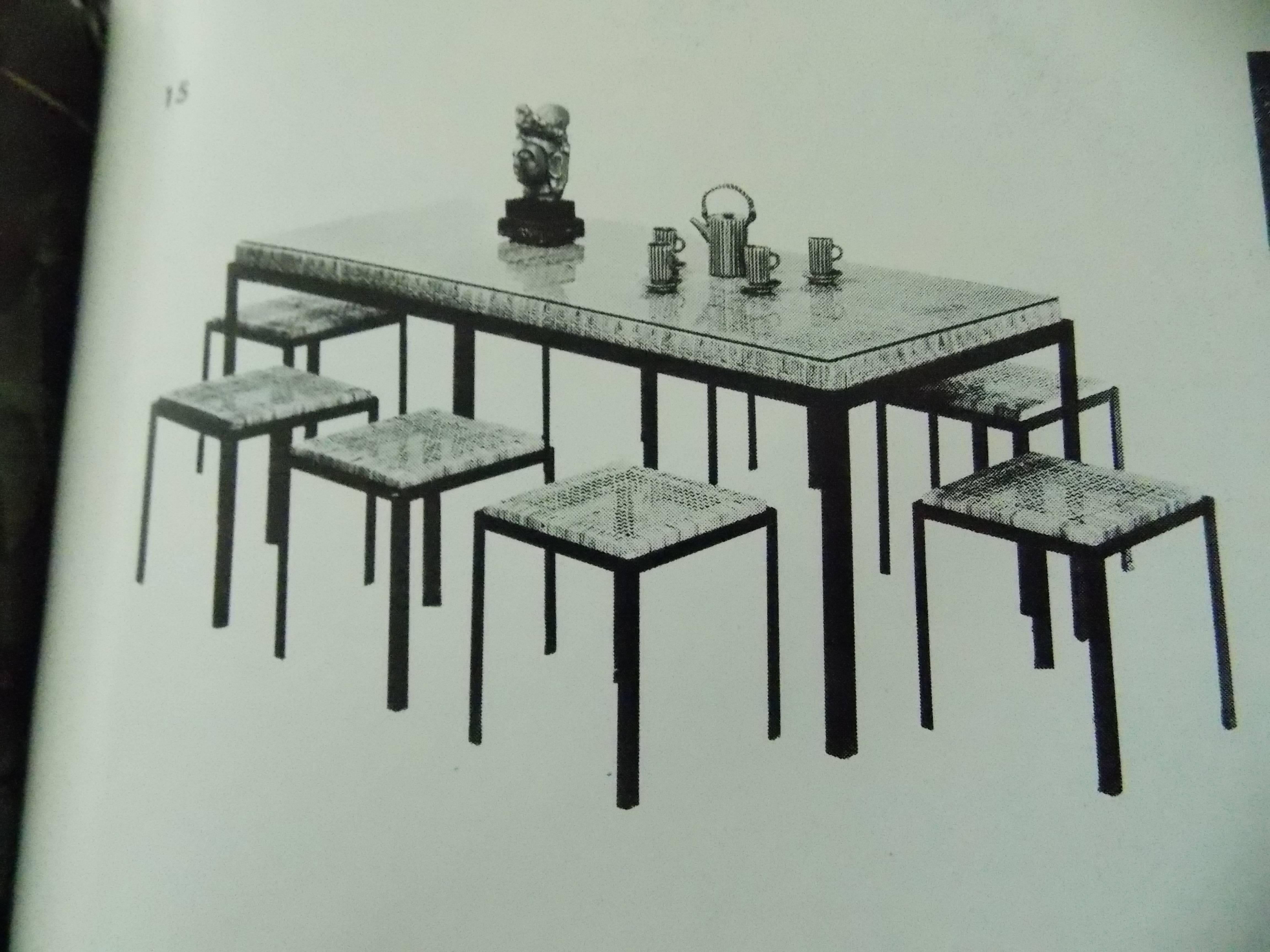 Iron Danny Ho Fong Dinette Table and Six Stools