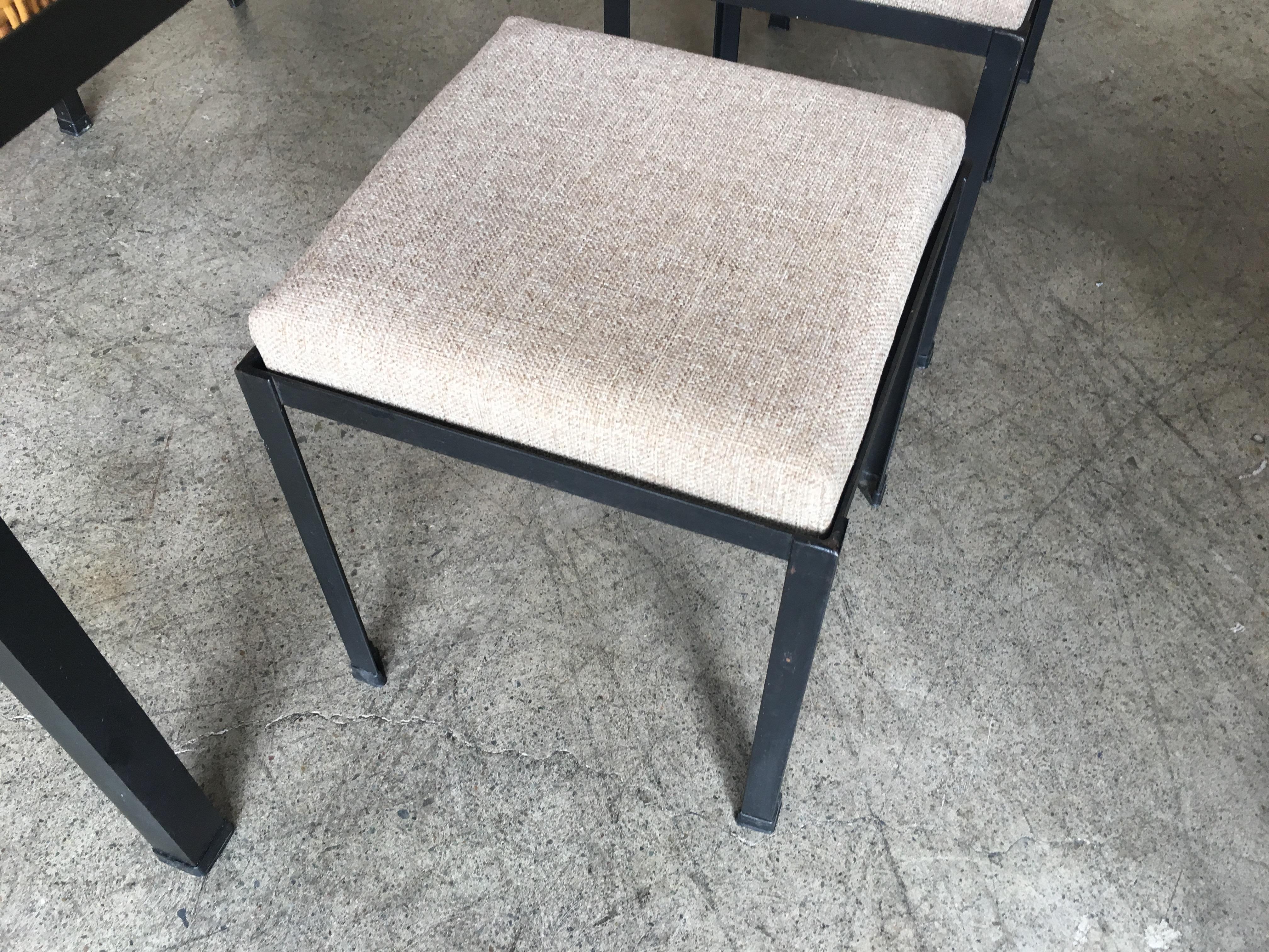 Upholstery Danny Ho Fong Cane Top Table and Six Stools