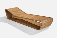 Danny Ho Fong, Chaise Longue, Korbweide, Stahl, USA, 1960er Jahre