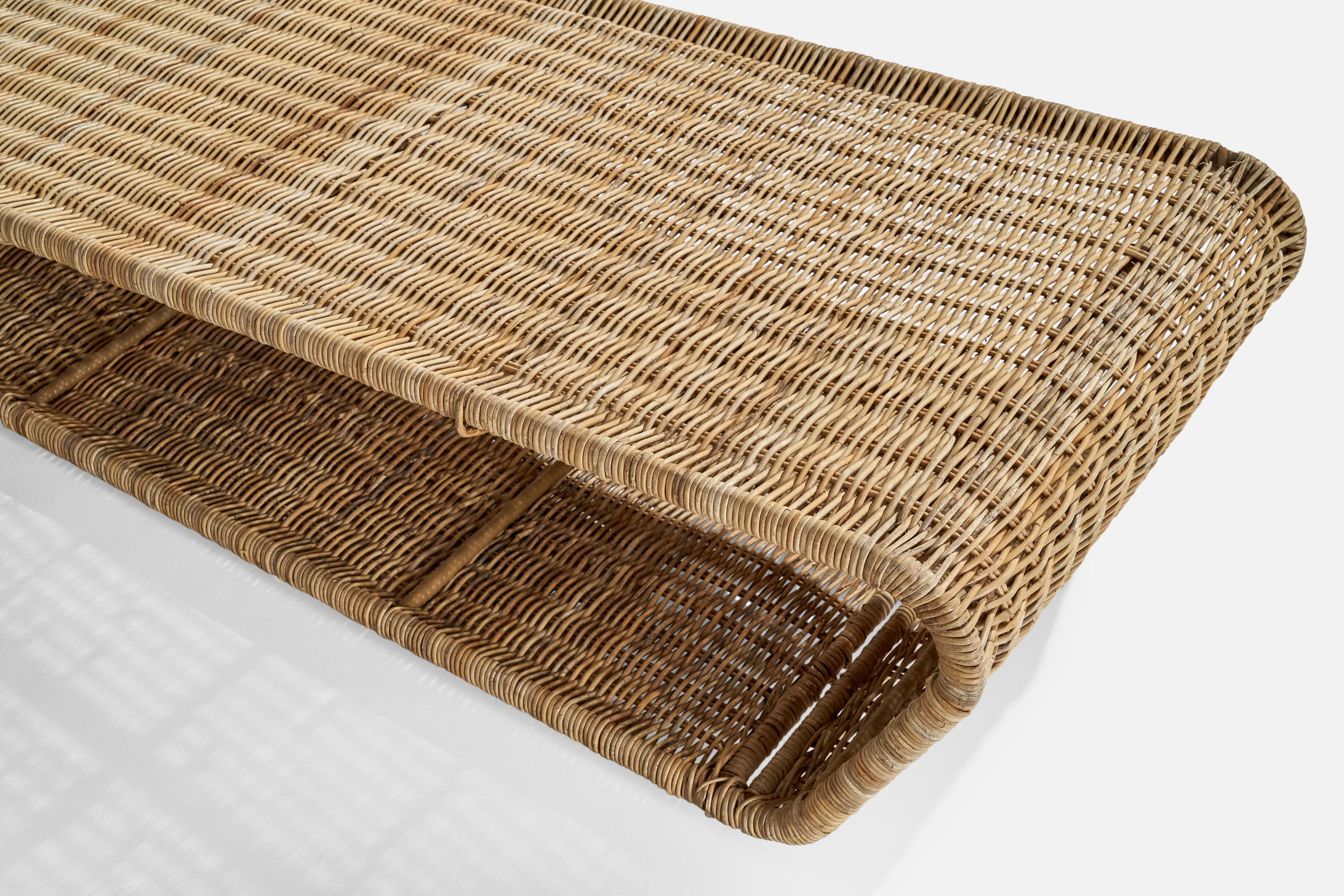 Danny Ho Fong, Chaise Longue, Mimbre, Acero, EEUU, Años 60 en venta 2