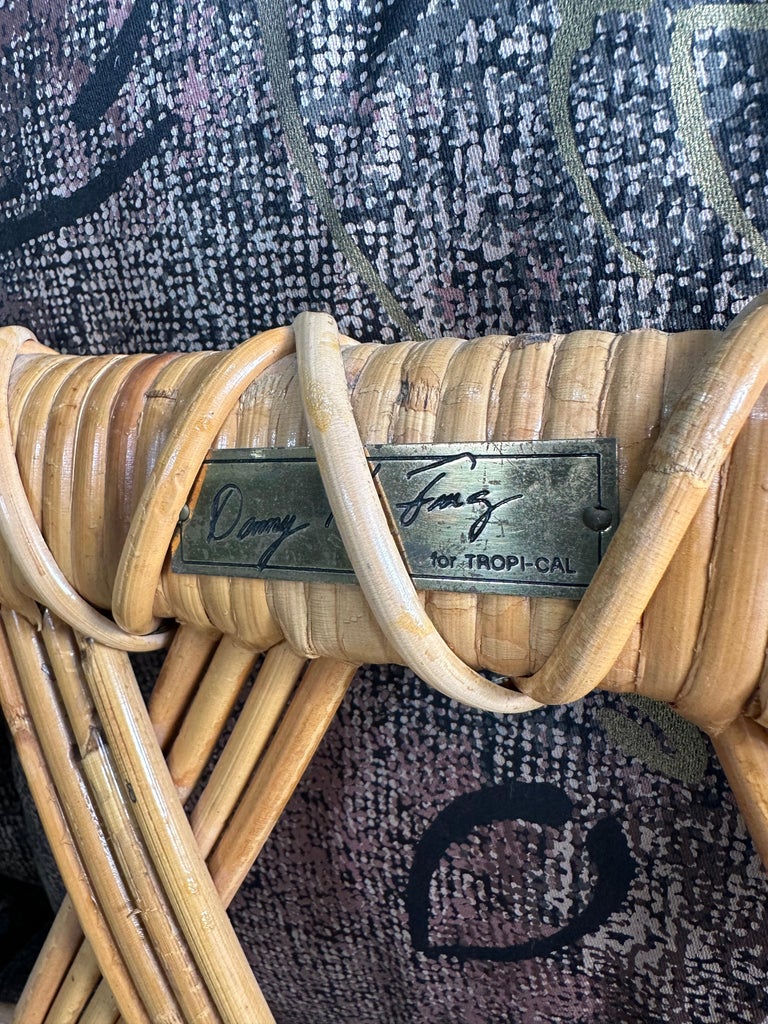 Danny Ho Fong for Tropi-Cal Basket Weave Rattan Sofa at 1stDibs