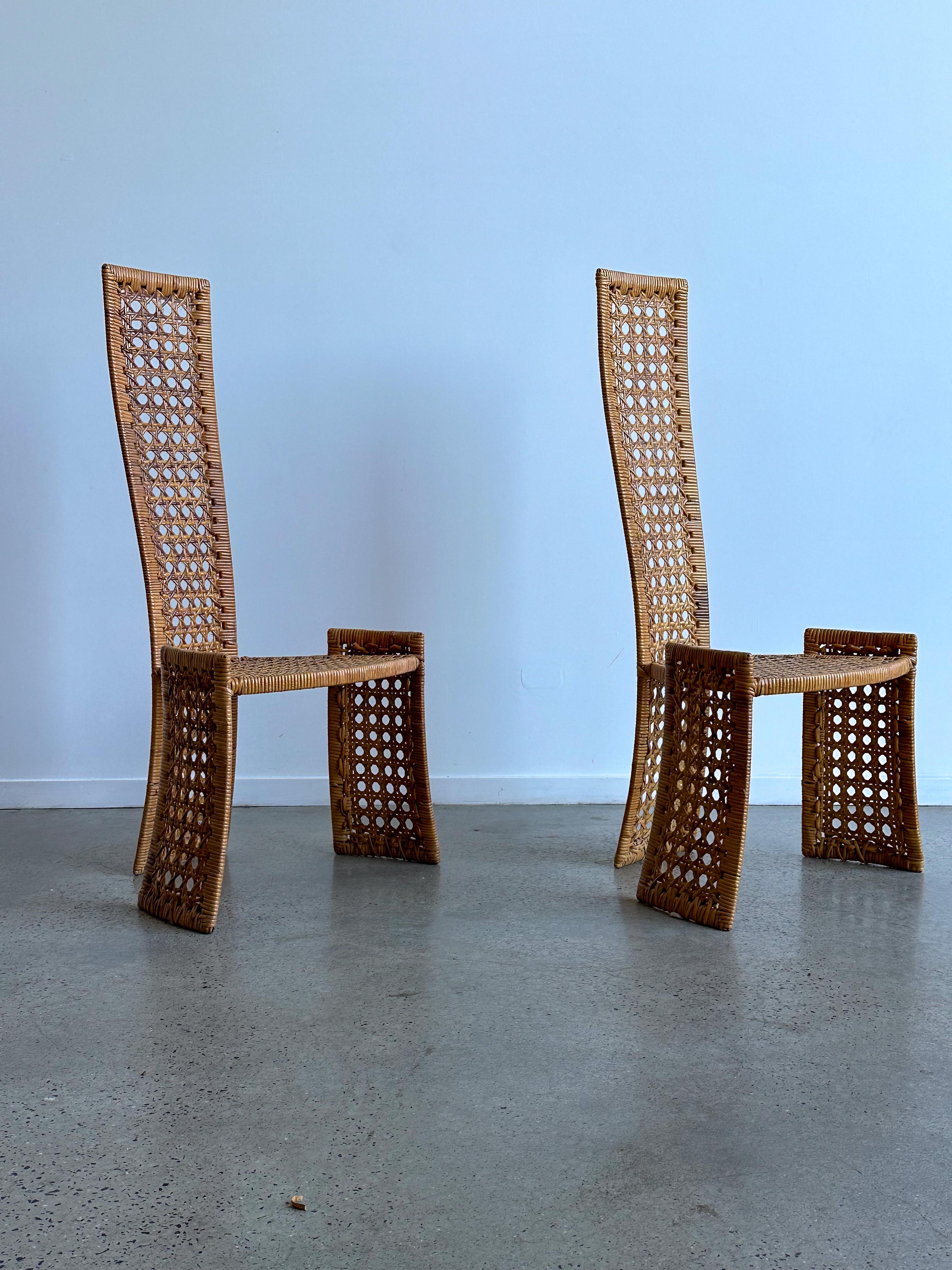 Ensemble de six chaises en rotin Danny Ho Fong pour Tropi-cal  en vente 1