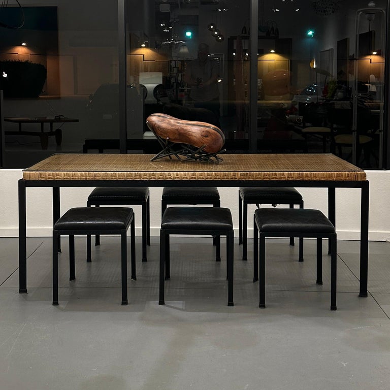Danny Ho Fong for Tropi-Cal Wicker and Iron Dining Table and