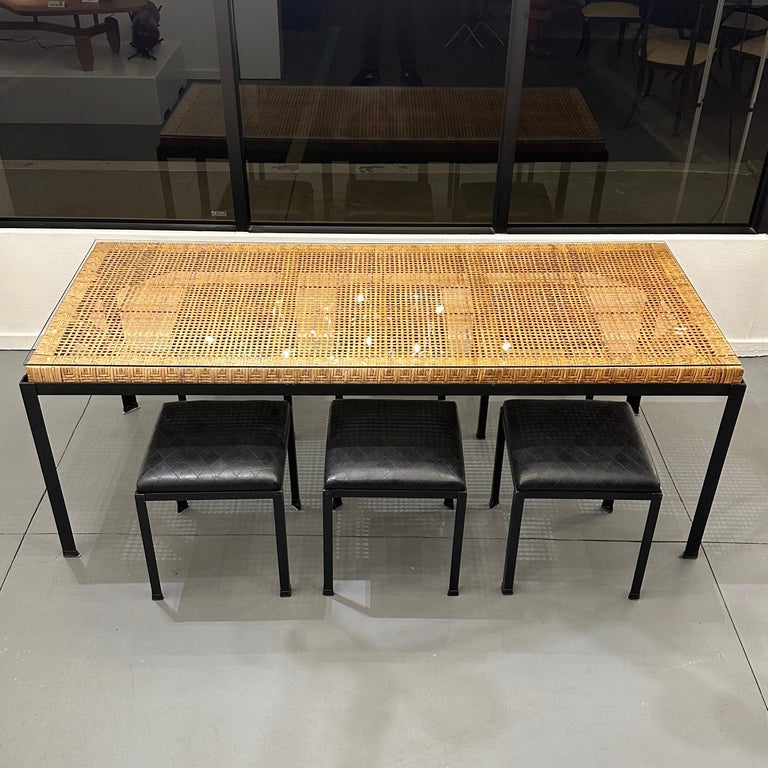 Danny Ho Fong for Tropi-Cal Wicker and Iron Dining Table and