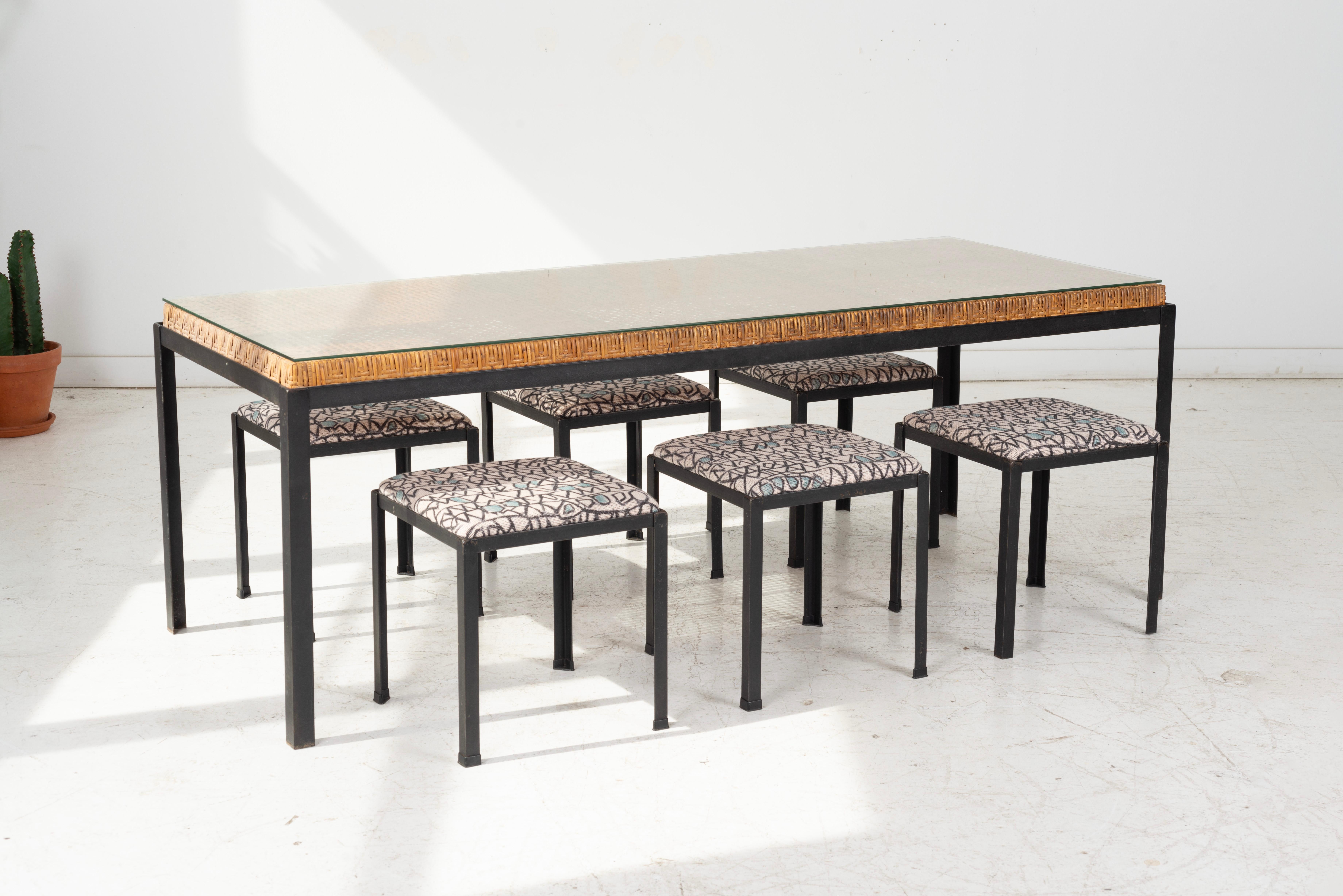 Mid-Century Modern Danny Ho Fong Six Seat Dining Set For Sale
