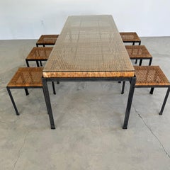 Danny Ho Fong Table and Six Stools for Tropi-cal, 1950s USA