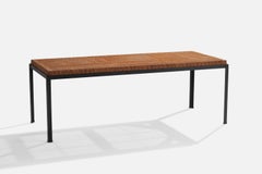 Danny Ho Fong, Tavolo, metallo, rattan, USA, anni '50