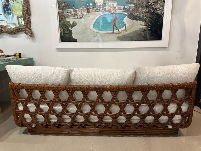Danny Ho Fong Tanganika Tropi-Cal Sofa Rare Basket Rattan Restored