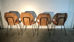 Danny Ho Fong, Wicker and Iron Dinette Chairs for Tropical