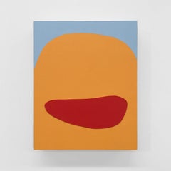 9 Mile Hill by Danny Rose. Orange, Red Landscape Abstract painting. Green & blue