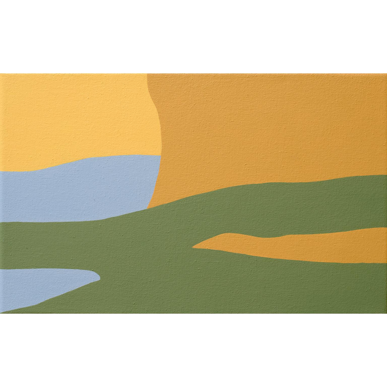 Mad River by Danny Joe Rose III 
Enamel on canvas
From the series Elsewhere.

Travel is an important part of Rose’s creative process and keeps him connected to the colors and shapes he observes in nature and existence. His work is driven by the