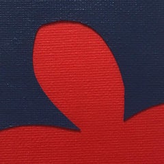 GUST 002 by Danny Joe Rose III. Acrylic and latex abstract collage, navy and red