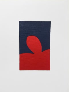 GUST 002 by Danny Joe Rose III. Acrylic and latex abstract collage, navy and red