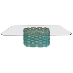Danny Lane Style Tinted Glass Coffee Table