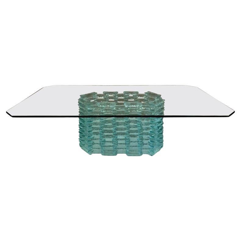 Danny Lane Style Tinted Glass Coffee Table For Sale