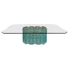 Vintage Danny Lane Style Tinted Glass Coffee Table