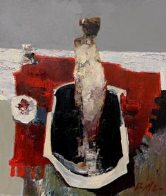 "Bather" (2024) By Danny McCaw, Original Abstract Portrait Oil Painting