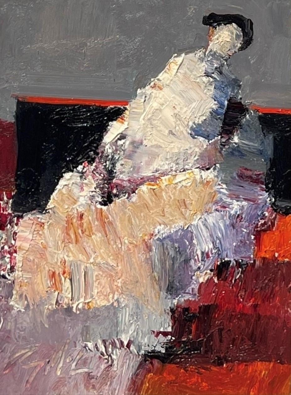 L'opera "Figure with Textures" di Danny McCaw (USA) è un dipinto a olio con pennellate a impasto che raffigura una figura astratta in un interno con uno sfondo grigio e rosso. 

Bio/dichiarazione dell'artista:

Danny McCaw è il figlio minore