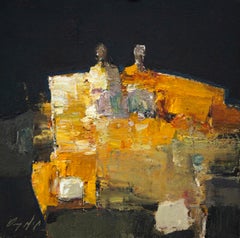 Peinture à l'huile « Chaise dorée »