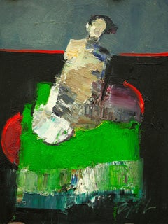 "Tavolo verde" di Danny McCaw (2024) Figura astratta, pittura a olio
