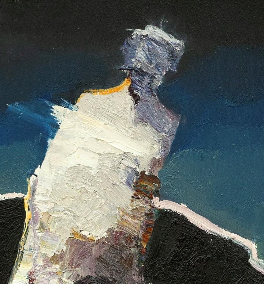 « Night Light » (2024) par Danny McCaw, peinture à l'huile abstraite originale de portrait en vente 3