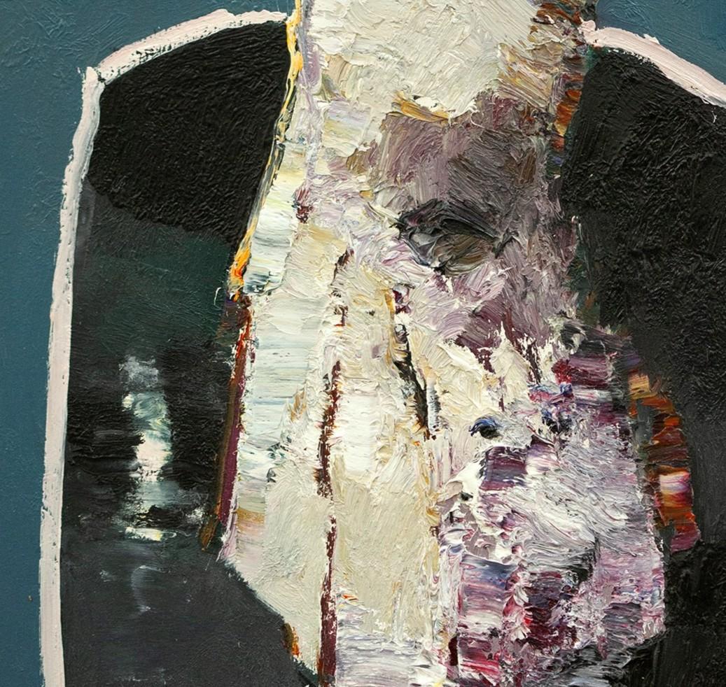 « Night Light » (2024) par Danny McCaw, peinture à l'huile abstraite originale de portrait en vente 4