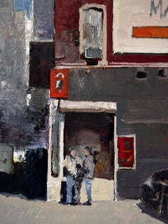 "NYC Corner" de Danny McCaw (2024) Pintura urbana al óleo
