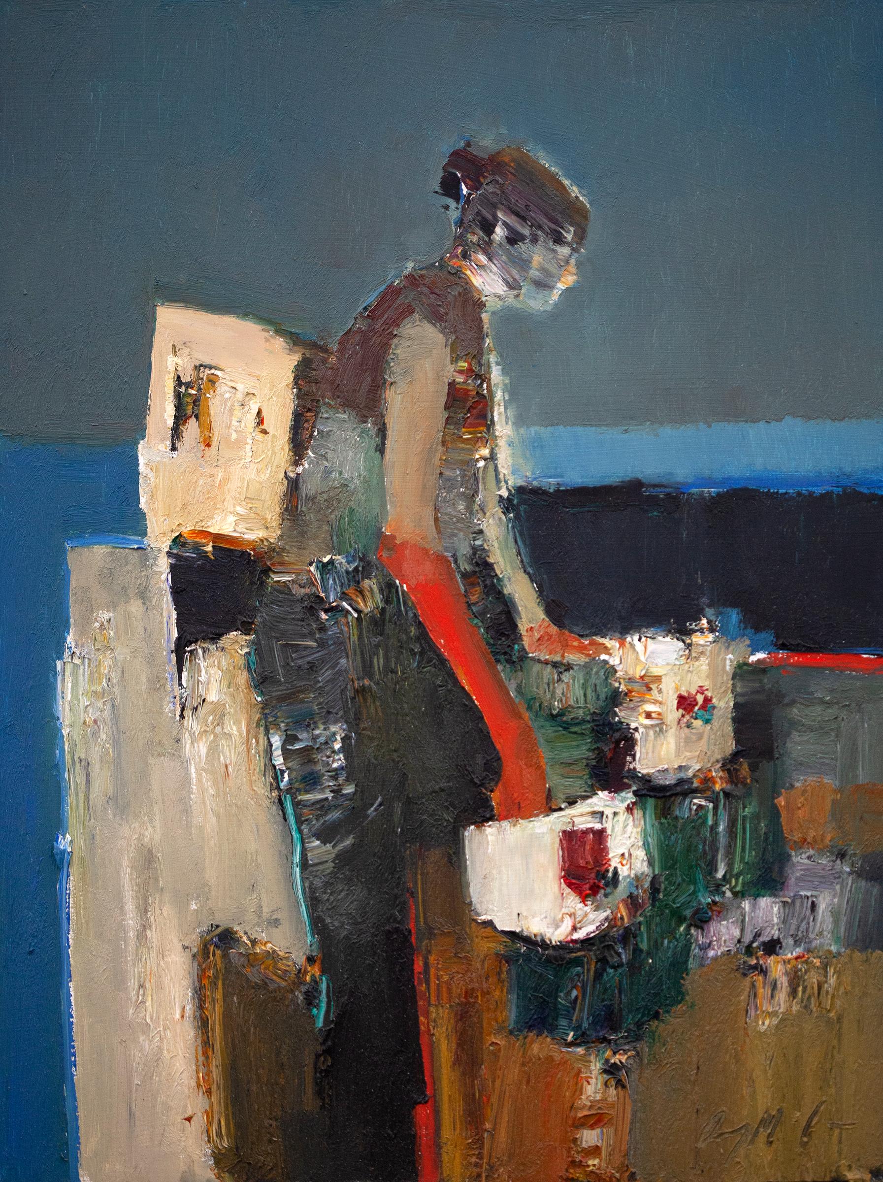 Danny McCaw Abstract Painting - "Prepping" Oil Painting