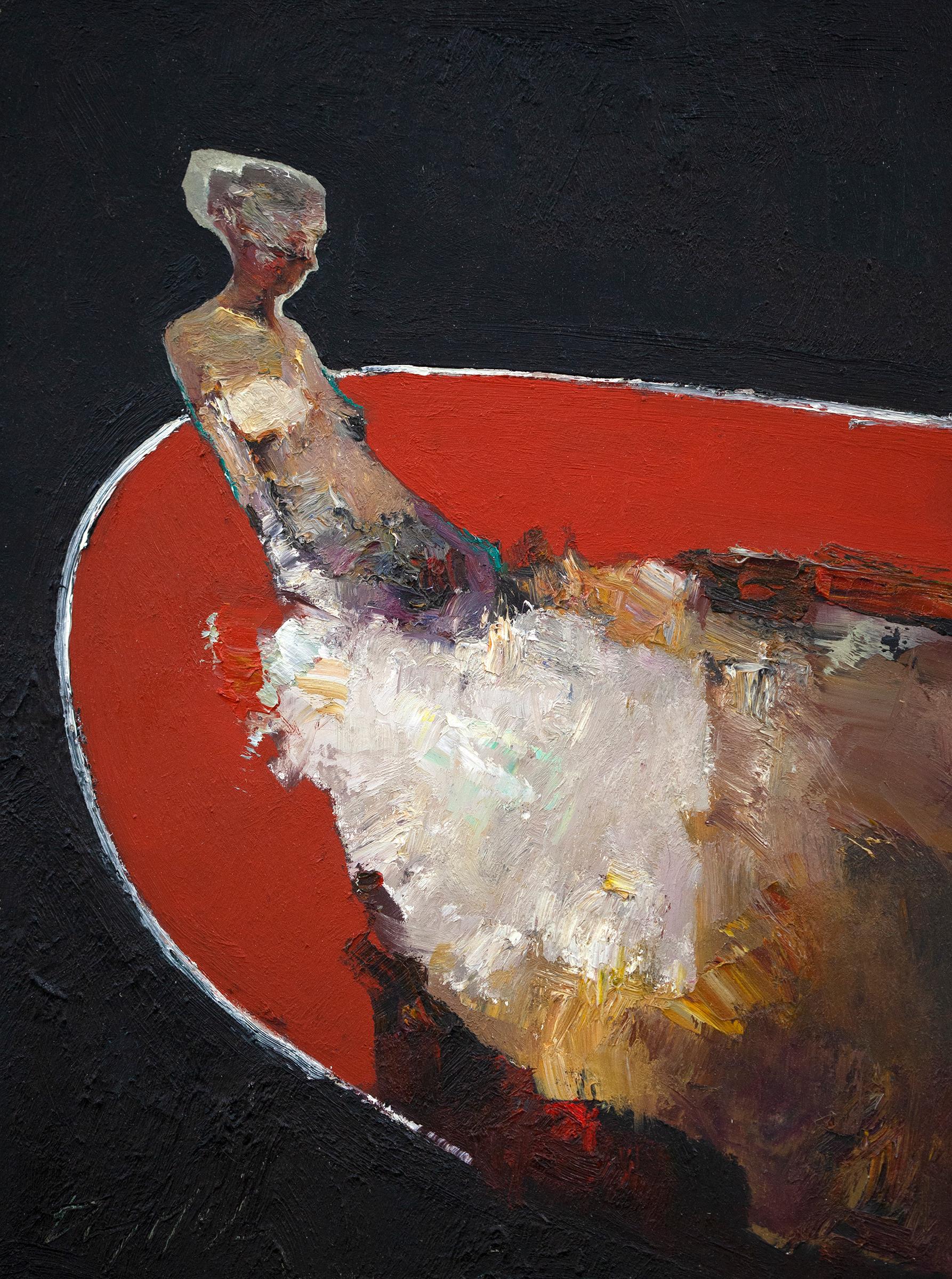 Danny McCaw Abstract Painting - "Red Carpet" Oil Painting