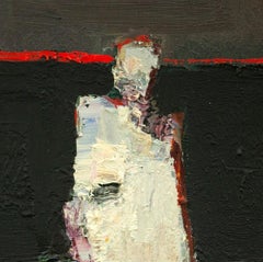 "Red Line" (2024) By Danny McCaw, Original Abstract Portrait Oil Painting