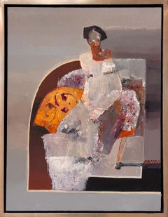 "Reminiscing" (2025) By Danny McCaw, Abstract Expressionist Oil Portrait