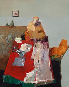 Peinture à l'huile « couturière »