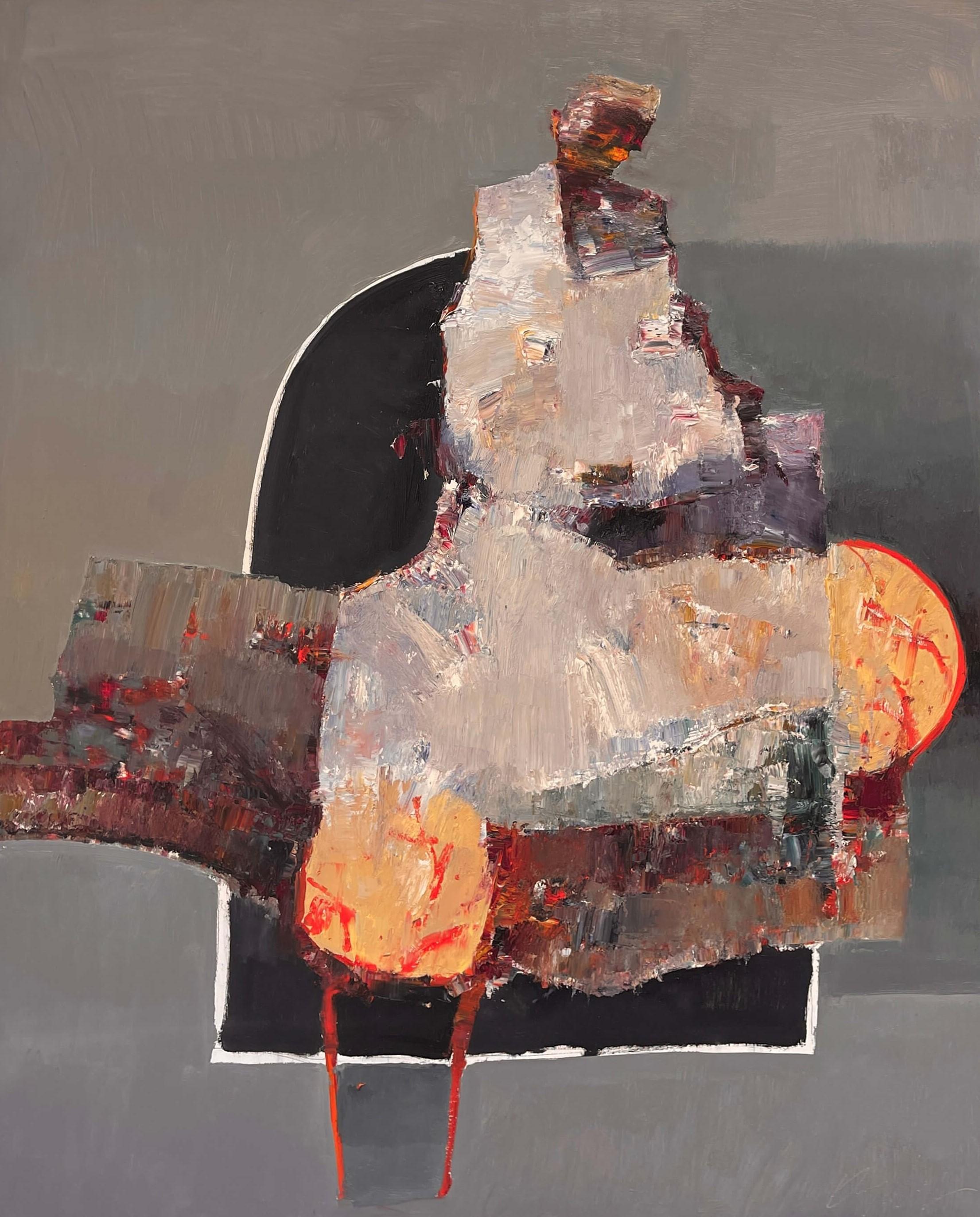 « Shapes and Patterns » (2025) par Danny McCaw, peinture à l'huile expressionniste abstraite