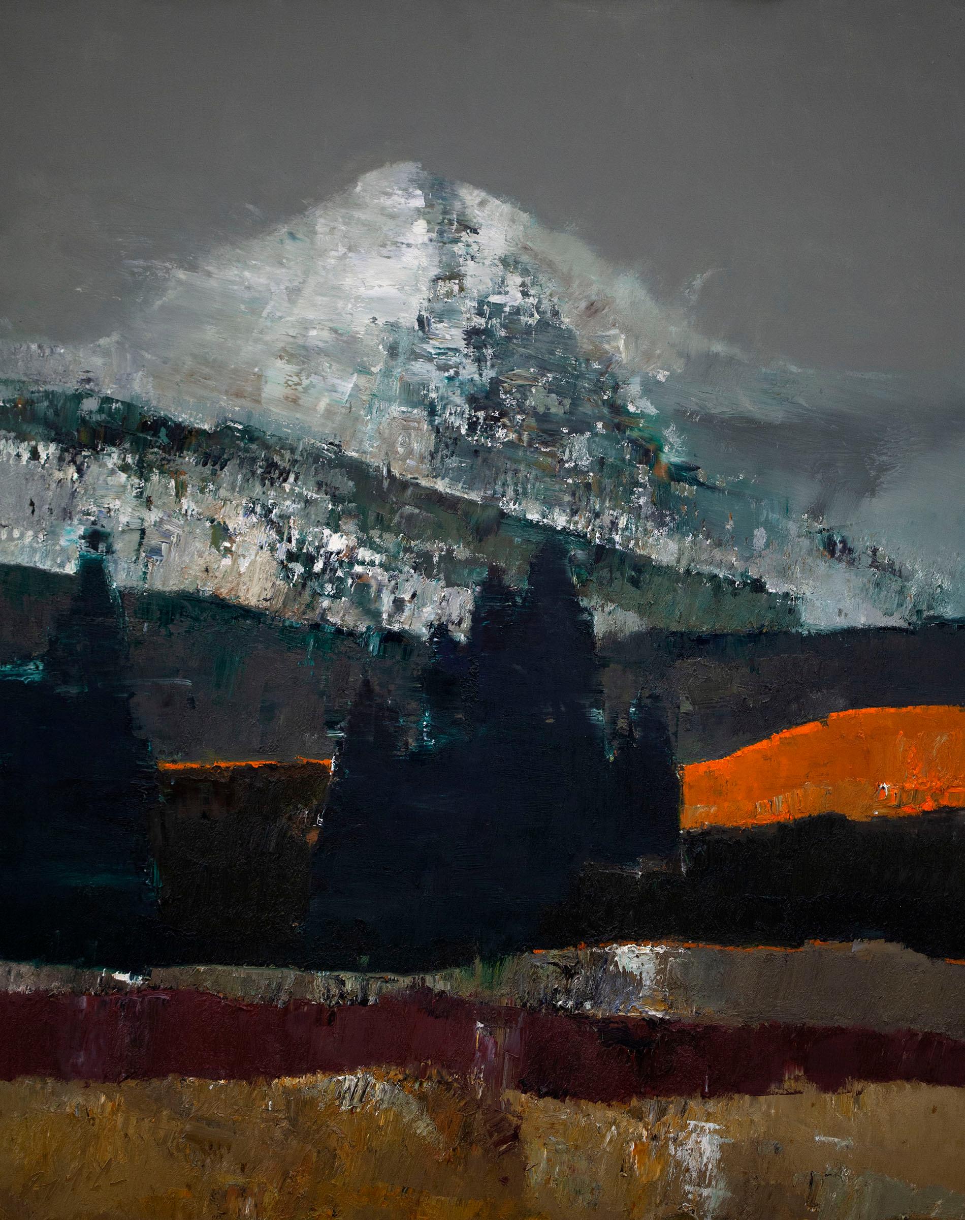 Danny McCaw Landscape Painting - "Solo Peak" Oil Painting