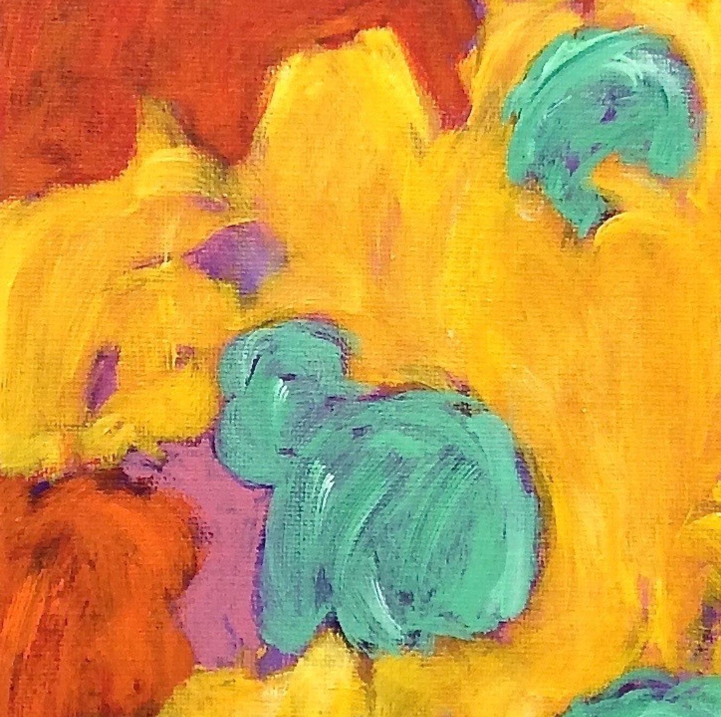 Luminosidad Bailando nº 2: Pintura acrílica abstracta - Painting de Danny Morgan