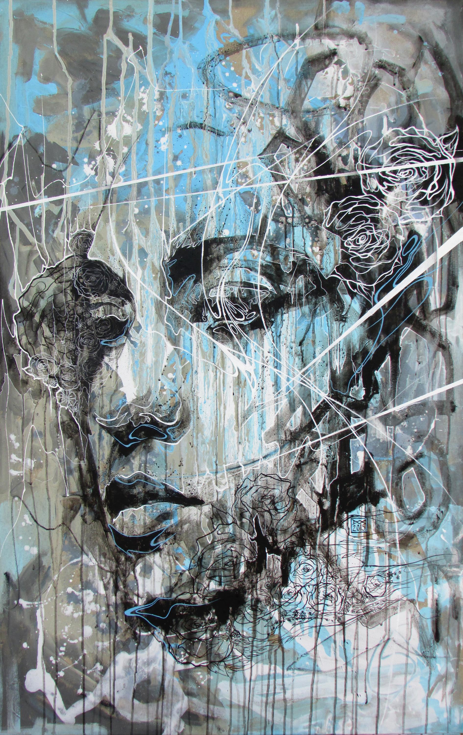 Portrait Painting Danny O'Connor - Catching My Daydreams (attraper mes rêves éveillés) - 21e siècle, peinture contemporaine, portrait moderne