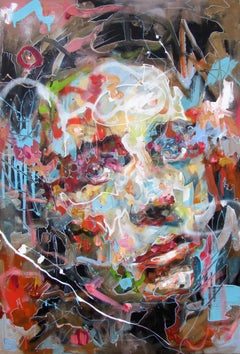 S'accrocher aux miettes de réconfort - Peinture contemporaine du XXIe siècle, Portrait