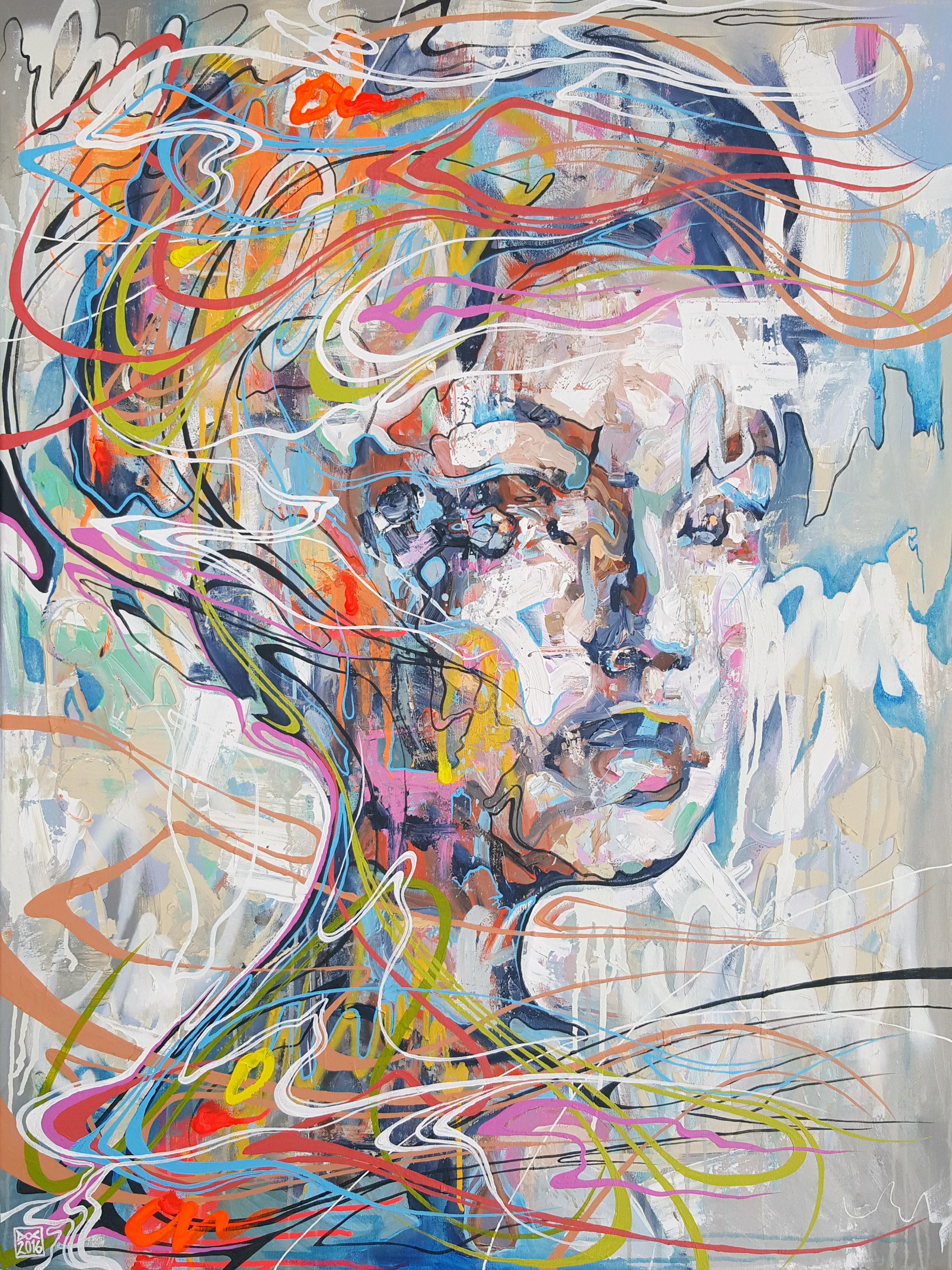 Danny O'Connor Figurative Painting - Come Grooving Up Slowly - 21st Century, Contemporary Painting, Modern Portrait