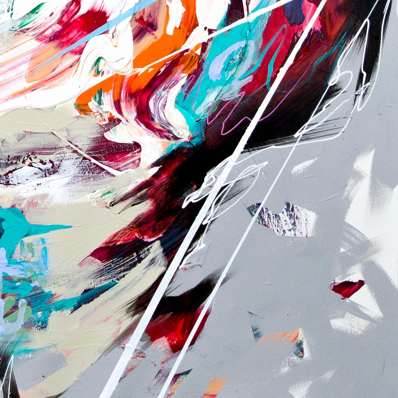 Headed for Home - 21st Century, Contemporary Painting, Modern Portrait - Gray Portrait Painting by Danny O'Connor